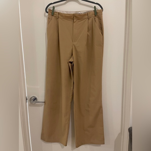 Zara Pants - Zara Camel Wide-Leg Trousers (L)